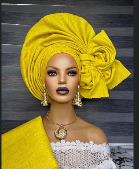 Halima Applique Aso oke Gele | NigerianAutogele | bridal Autogele | wedding Autogele