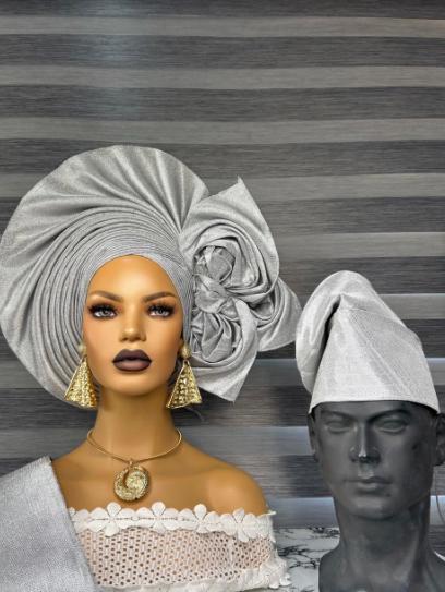 Halima Applique Aso oke Gele | NigerianAutogele | bridal Autogele | wedding Autogele