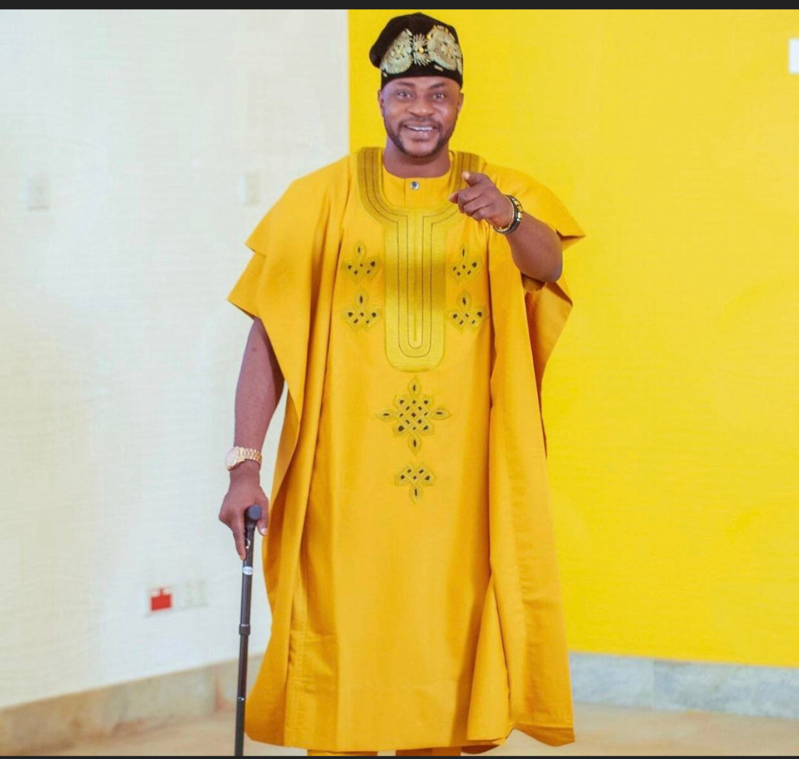 Alaga  Agbada| Wedding Agbada | Yellow gold agbada|  Nigeria Agbada | Men’s 3pcs | Wedding outfit