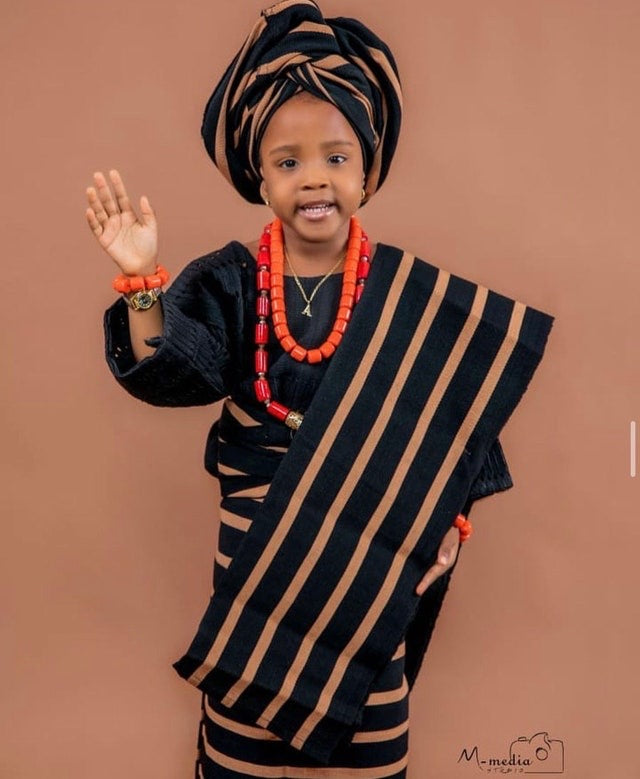 Loly Baby Girl Asooke Outfit | luxury Aso Oke