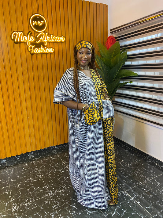 Seyifunmi 2 brocade  | Nigeria Bubu|work Adire dress| Adire with sequnce| Owambe outfit| Party dress| Luxury Adire (Copy)