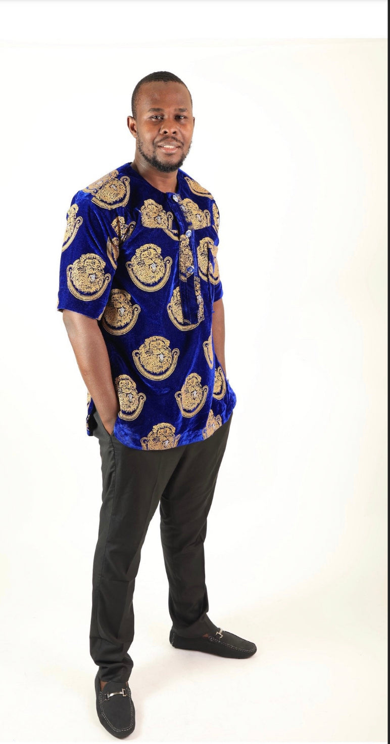 Obinna Isi Agu| Shirt sleave shirt | velvet isi agu