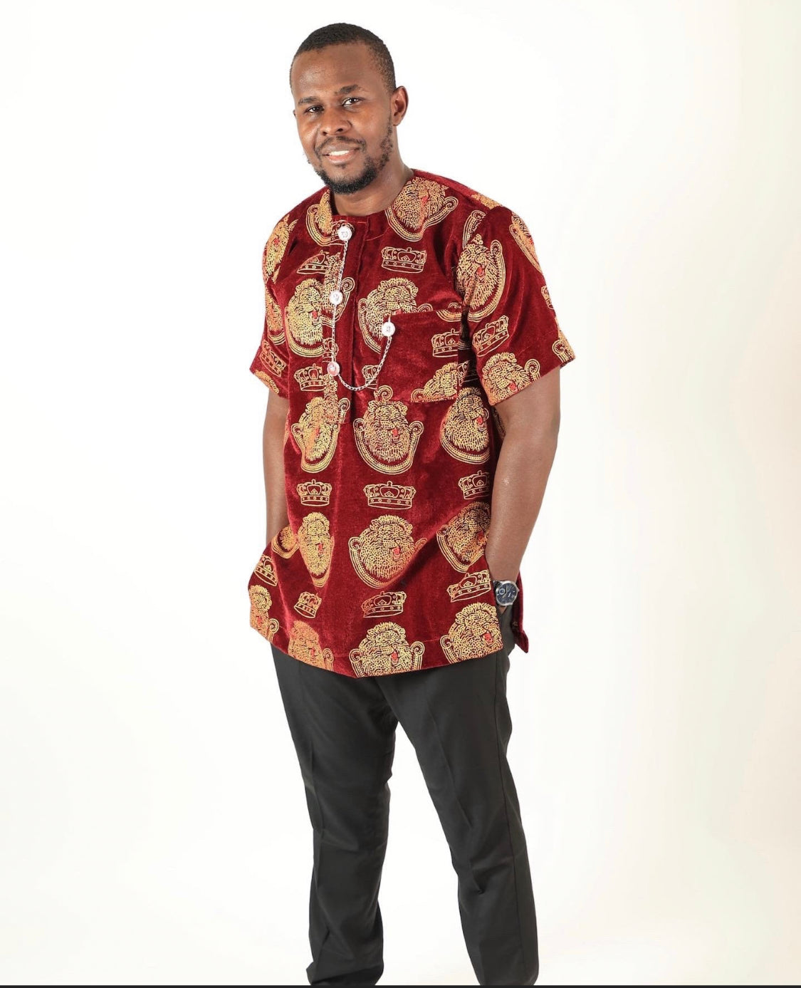 Uzo  Isi Agu| Shirt sleave shirt | velvet isi agu | Igbo shirt