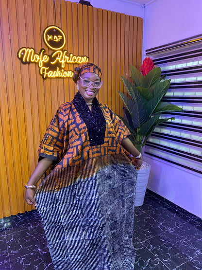 Amarachu  brocade  | Nigeria Bubu| pa| Nigeria Owambe outfit |Luxury Adire brocade | Adire brocade with sequence
