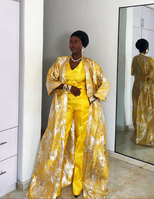 Omotayo  luxury  brocade |3pcs    brocade and Mikado | Nigeria Bubu | Kaftan