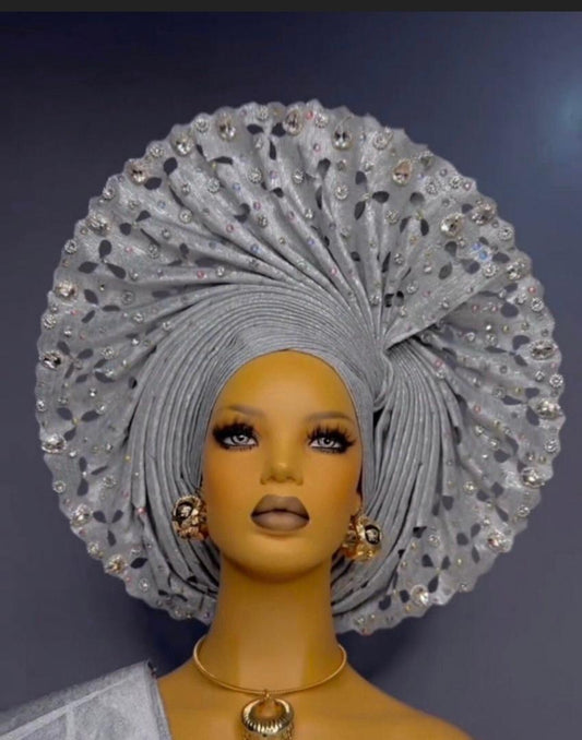 Applique Aso oke Gele